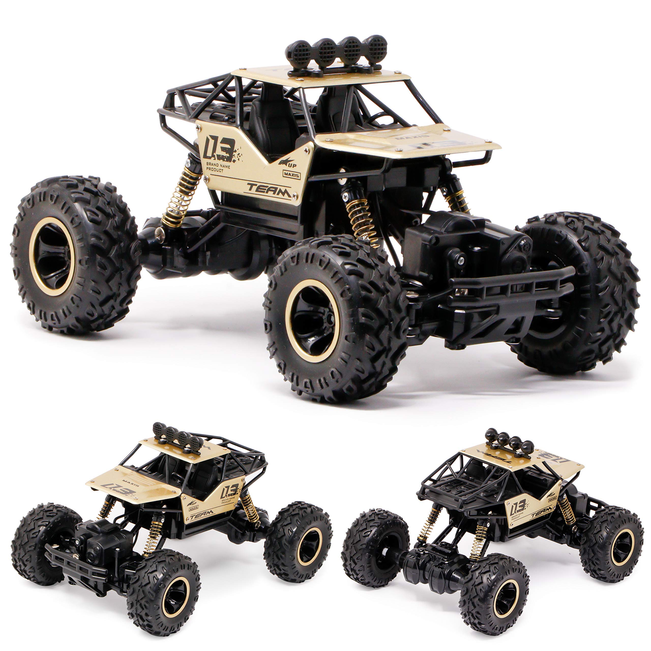 Zest 4 Toyz Remote Control Plastic Racing Car, Rock Crawler 4 Wheel Drive Metal Alloy Body Remote Control Rock Climber High Speed Monster Car (Assorted Colour)