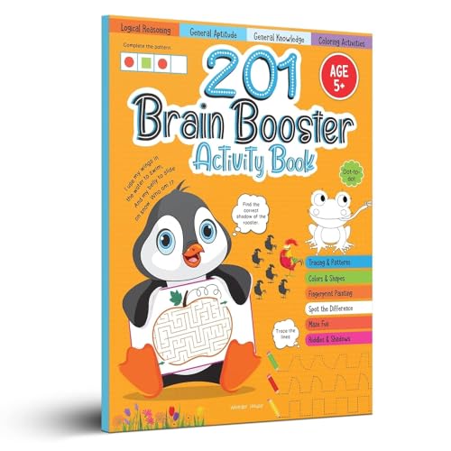 201 Brain Booster Activity Book - Fun Activities and Exercises For Children: Tracing & Pattern, Colors & Shapes, Maze